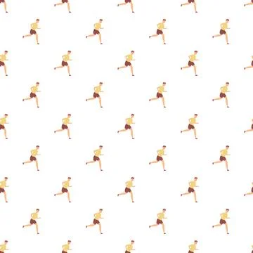 Running man athletic seamless pattern background Stock Illustration