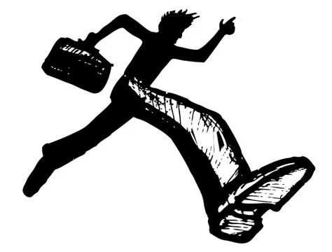 Running man with bag Stock Illustration