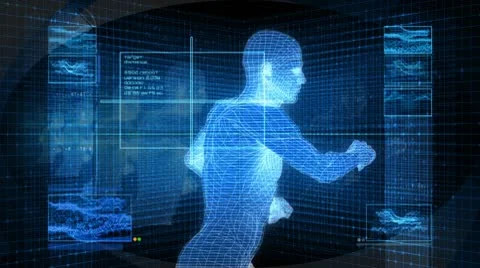 Running Man (Bionic Science Tech) Stock Footage 9793717