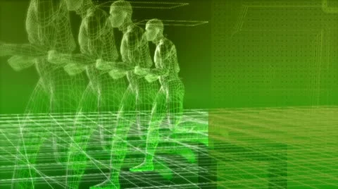 Running man (bionic science tech) Stock Footage 9934251