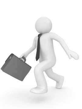 Running man with briefcase Stock-Illustration