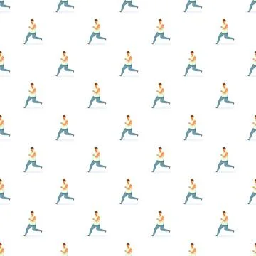 Running man character seamless pattern design Stock Illustration