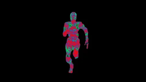 A running man consisting of triangles. seamless loop.crystal Stock Footage 80093543