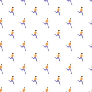 Running man figures seamless repeating pattern Stock Illustration