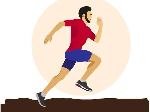 Running Man Flat Vector Illustration Stock Illustration