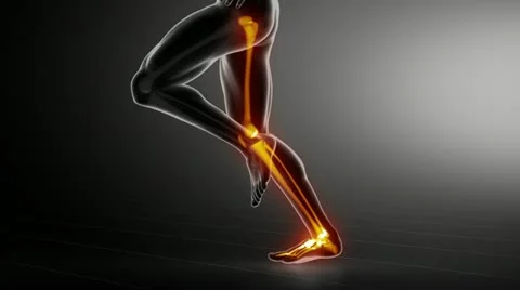 Running man - focused on leg joint,ankle,hip and knee Vidéo 12634688