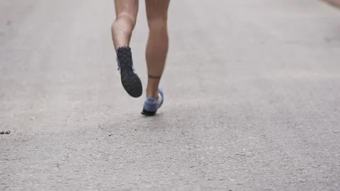 Running Man In Forest. Back view. Sport Concept. Stock Footage 132061022