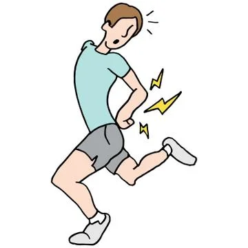 Running man having back pain Stock Illustration