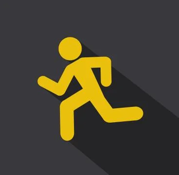 Running man icon background Stock Illustration