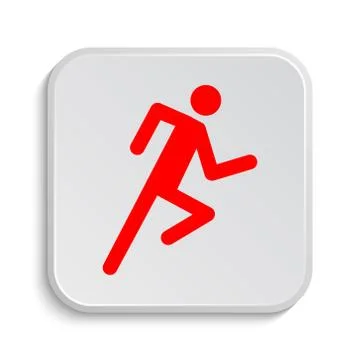 Running man icon. Internet button on white background.. Stock Illustration