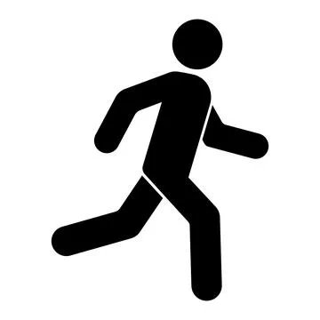 Running Man Icon Silhouette Vector Pictogram of a Person Running Stock Illustration