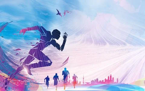Running man illustration Stock Illustration
