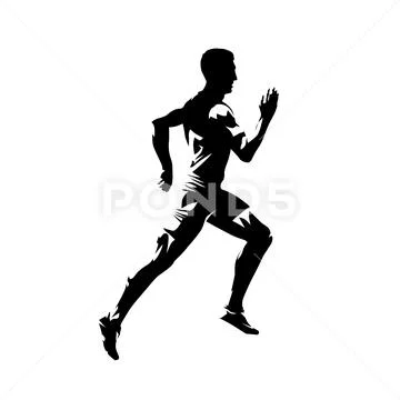 Running sport icon. Athlete silhouette symbol on isolated