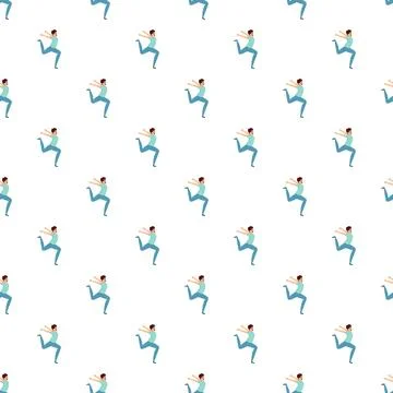 Running man jump action pattern background Illustrazione stock