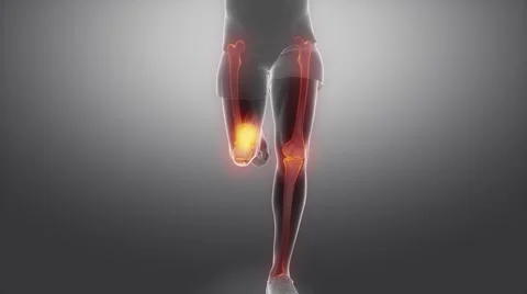 Running man KNEE joint scan in loop Video stock 50019273