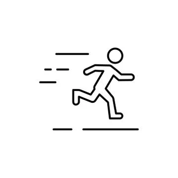 Running man line icon in the background. Stock Illustration