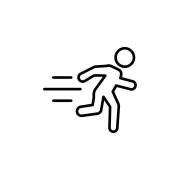 Running man line vector icon. Outline, editable stroke. Stock Illustration