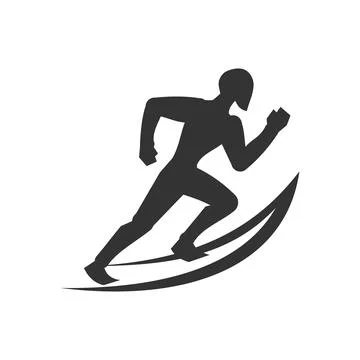 Running man logo template Icon Illustration Brand Identity.Isolated and fla.. Stock-Illustration
