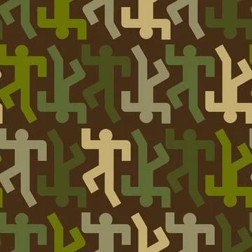 Running man Military pattern seamless. Run Army background. Protective Khak.. 스톡 일러스트