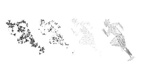 Running man. Modern abstract polygon vector design. Set of abstract vector Stock Illustration
