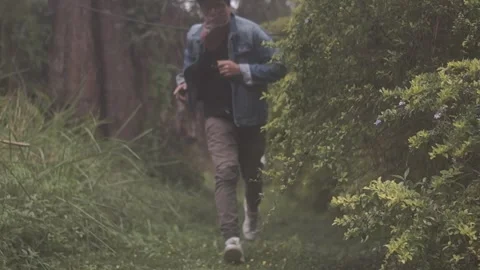 Running Man nature vlog Stock Footage 243095807