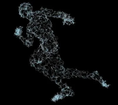 Running Man. Network connection Stock Illustration