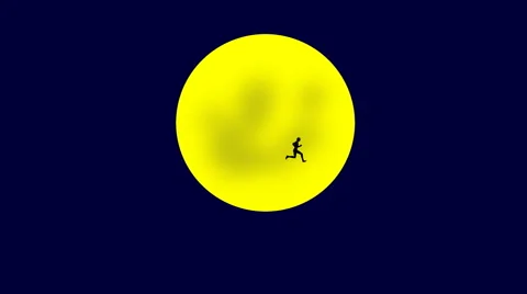 RUNNING MAN OVER THE MOON Video stock 59534718