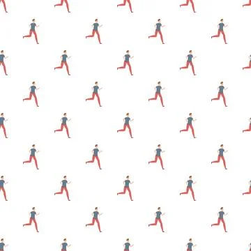 Running man pattern repeating active jogging lifestyle Stock Illustration