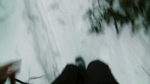 Running Man POV Looking Down at feet on a path Stock Footage 59738584