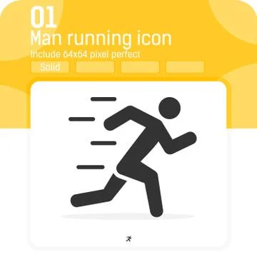 Running man premium icon with flat style isolated on white background Illustrazione stock