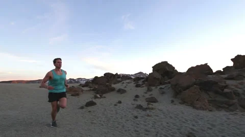 Running man runner working out - male athlete training Stock Footage 56227012