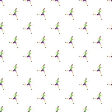 Running man seamless pattern celebrating fitness and sports Stock Illustration