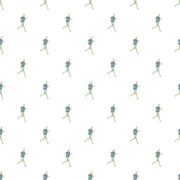 Running man seamless pattern creating active lifestyle background Illustrazione stock