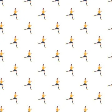 Running man seamless pattern illustrating fitness movement Illustrazione stock