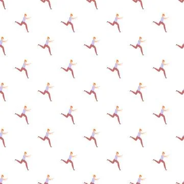Running man seamless pattern illustrating motion and exercise Stock Illustration