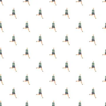 Running man seamless pattern illustrating fitness and healthy lifestyle Stock Illustration