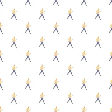 Running man seamless pattern illustrating fitness activity Stock Illustration