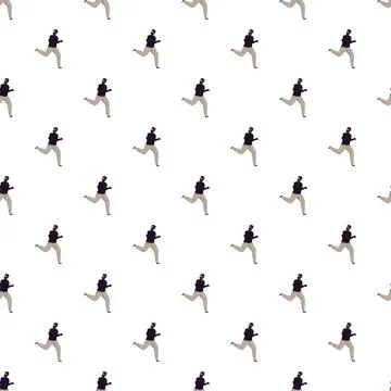Running man seamless pattern illustrating motion and speed Stock Illustration