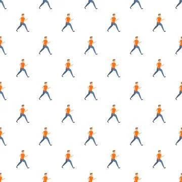 Running man seamless pattern promoting active lifestyle and fitness Stock Illustration