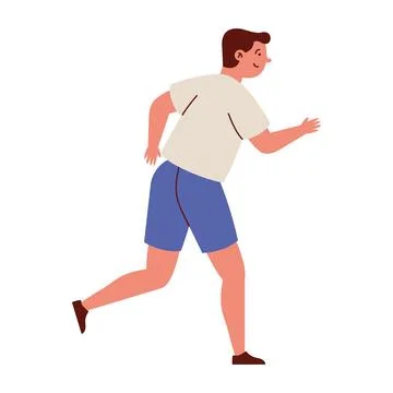 Running man side view Stock Illustration