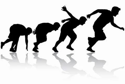 Running man silhouette Stock Illustration