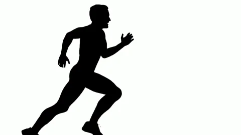 Running man silhouette isolated on a white background. Stock Footage 320656701