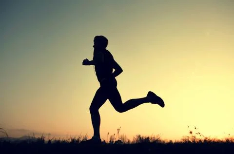 Running man silhouette Stock Photos