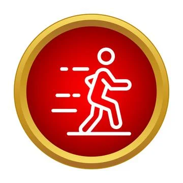Running man speed icon in red circle Stock Illustration