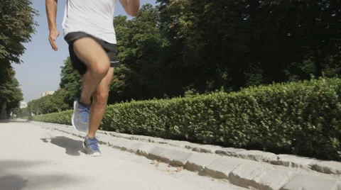 Running man sprinting fast at speed - SLOW MOTION RED EPIC Video stock 46416862