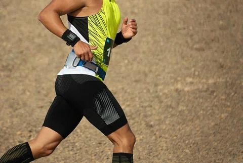 Running man trail runner Stock Photos