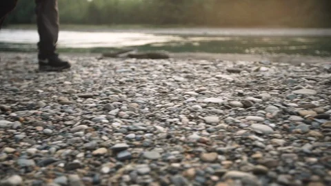 Running man trail runningthe rocks - male athlete runner sprinting fast. Close Stock-Footage 89620064