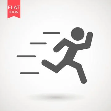 Running Man vector icon. Runner stick figure icon. Vector illustration. Illus Stock Illustration