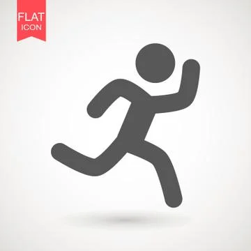 Running Man vector icon. Runner stick figure icon. Vector illustration. Illus Stock Illustration