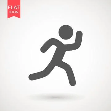 Running Man vector icon. Runner stick figure icon. Vector illustration. Illus イラスト素材